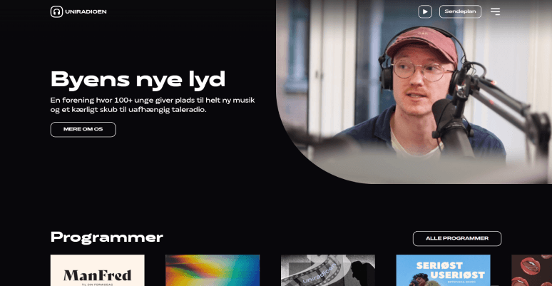 Hjemmeside til Uniradioen